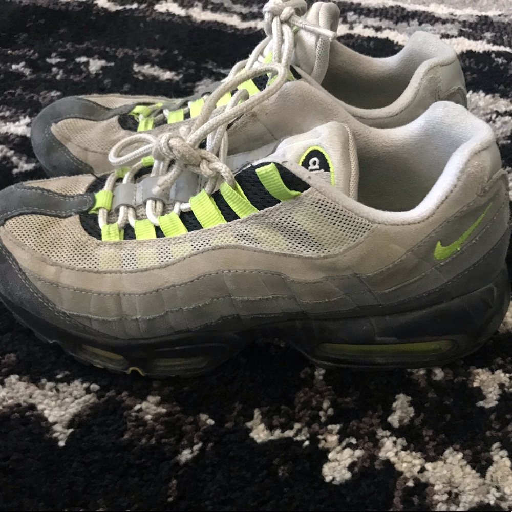 Women’s Nike Air Max 95 Grey and Lime Green. Used.